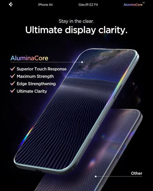 Spigen מגן מסך ל-iPhone Air – GLAS.tR EZ Fit (2 יח׳)